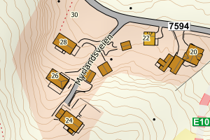 Kartbilde fra WMS-tjeneste av avviket