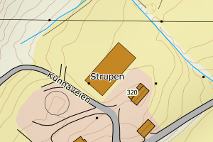 Kartbilde fra WMS-tjeneste av avviket