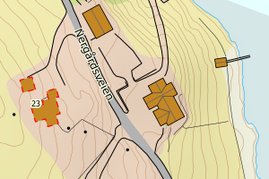 Kartbilde fra WMS-tjeneste av avviket
