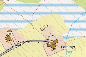 Kartbilde fra WMS-tjeneste av avviket