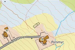 Kartbilde fra WMS-tjeneste av avviket
