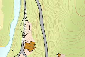 Kartbilde fra WMS-tjeneste av avviket