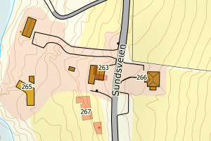 Kartbilde fra WMS-tjeneste av avviket