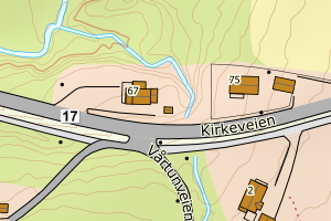Kartbilde fra WMS-tjeneste av avviket