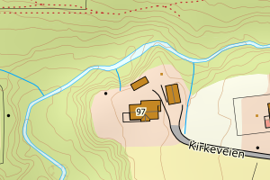 Kartbilde fra WMS-tjeneste av avviket