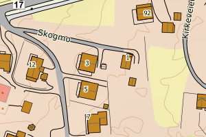 Kartbilde fra WMS-tjeneste av avviket