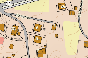 Kartbilde fra WMS-tjeneste av avviket