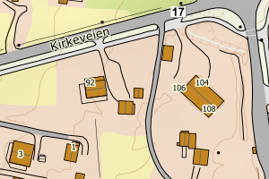 Kartbilde fra WMS-tjeneste av avviket