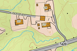 Kartbilde fra WMS-tjeneste av avviket