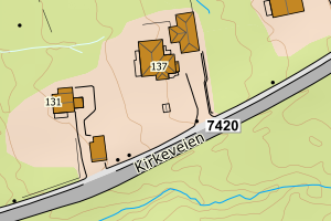 Kartbilde fra WMS-tjeneste av avviket