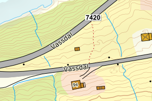 Kartbilde fra WMS-tjeneste av avviket