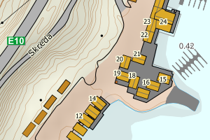 Kartbilde fra WMS-tjeneste av avviket