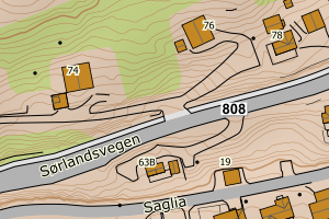 Kartbilde fra WMS-tjeneste av avviket