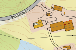 Kartbilde fra WMS-tjeneste av avviket