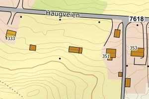 Kartbilde fra WMS-tjeneste av avviket