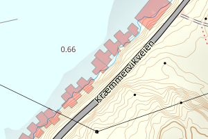 Kartbilde fra WMS-tjeneste av avviket