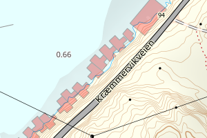 Kartbilde fra WMS-tjeneste av avviket
