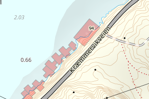 Kartbilde fra WMS-tjeneste av avviket