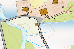 Kartbilde fra WMS-tjeneste av avviket