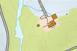 Kartbilde fra WMS-tjeneste av avviket