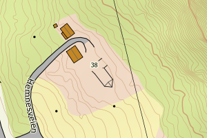 Kartbilde fra WMS-tjeneste av avviket