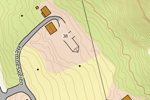 Kartbilde fra WMS-tjeneste av avviket