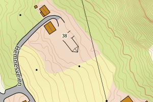 Kartbilde fra WMS-tjeneste av avviket