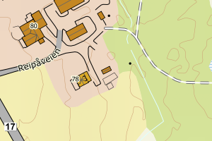 Kartbilde fra WMS-tjeneste av avviket