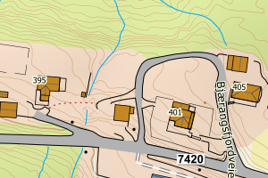 Kartbilde fra WMS-tjeneste av avviket