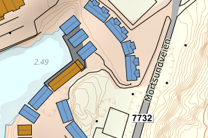 Kartbilde fra WMS-tjeneste av avviket