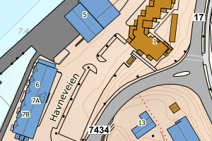 Kartbilde fra WMS-tjeneste av avviket