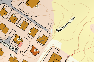 Kartbilde fra WMS-tjeneste av avviket