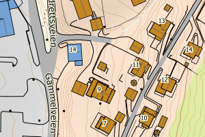 Kartbilde fra WMS-tjeneste av avviket
