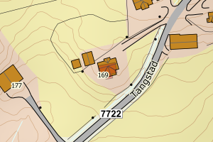 Kartbilde fra WMS-tjeneste av avviket