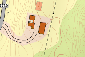 Kartbilde fra WMS-tjeneste av avviket