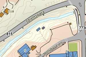 Kartbilde fra WMS-tjeneste av avviket