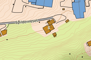 Kartbilde fra WMS-tjeneste av avviket