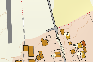 Kartbilde fra WMS-tjeneste av avviket