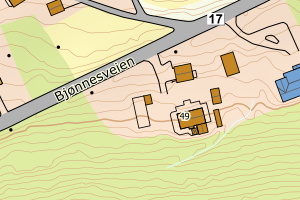 Kartbilde fra WMS-tjeneste av avviket