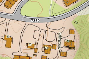 Kartbilde fra WMS-tjeneste av avviket