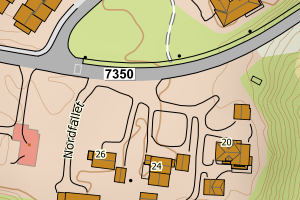 Kartbilde fra WMS-tjeneste av avviket