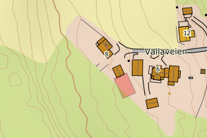 Kartbilde fra WMS-tjeneste av avviket