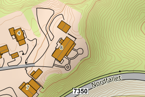 Kartbilde fra WMS-tjeneste av avviket
