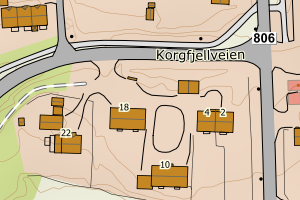 Kartbilde fra WMS-tjeneste av avviket