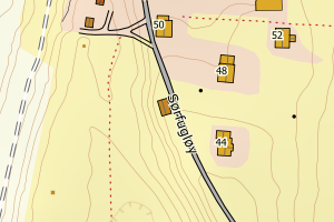 Kartbilde fra WMS-tjeneste av avviket
