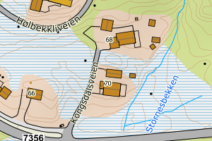 Kartbilde fra WMS-tjeneste av avviket