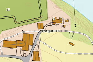 Kartbilde fra WMS-tjeneste av avviket