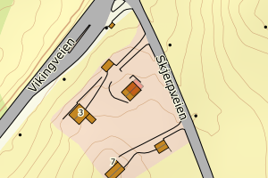 Kartbilde fra WMS-tjeneste av avviket