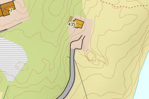 Kartbilde fra WMS-tjeneste av avviket