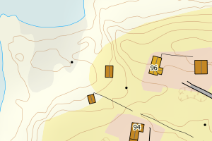 Kartbilde fra WMS-tjeneste av avviket